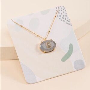 Francescas E Faceted Initial Stone Necklace